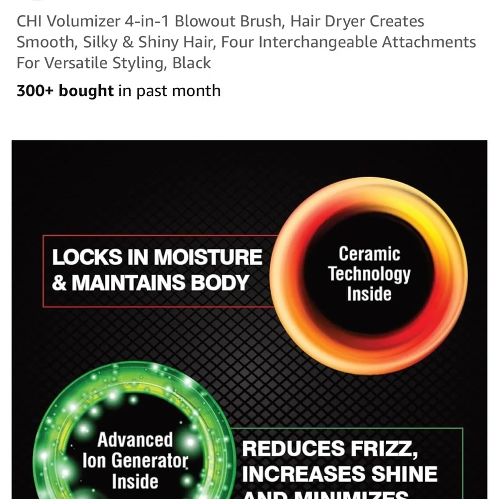 $125. CHI Black Volumizer 4-in-1 Blowout Brush top of the line. New never used! - Picture 16 of 16